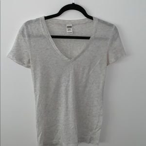 PINK grey V neck